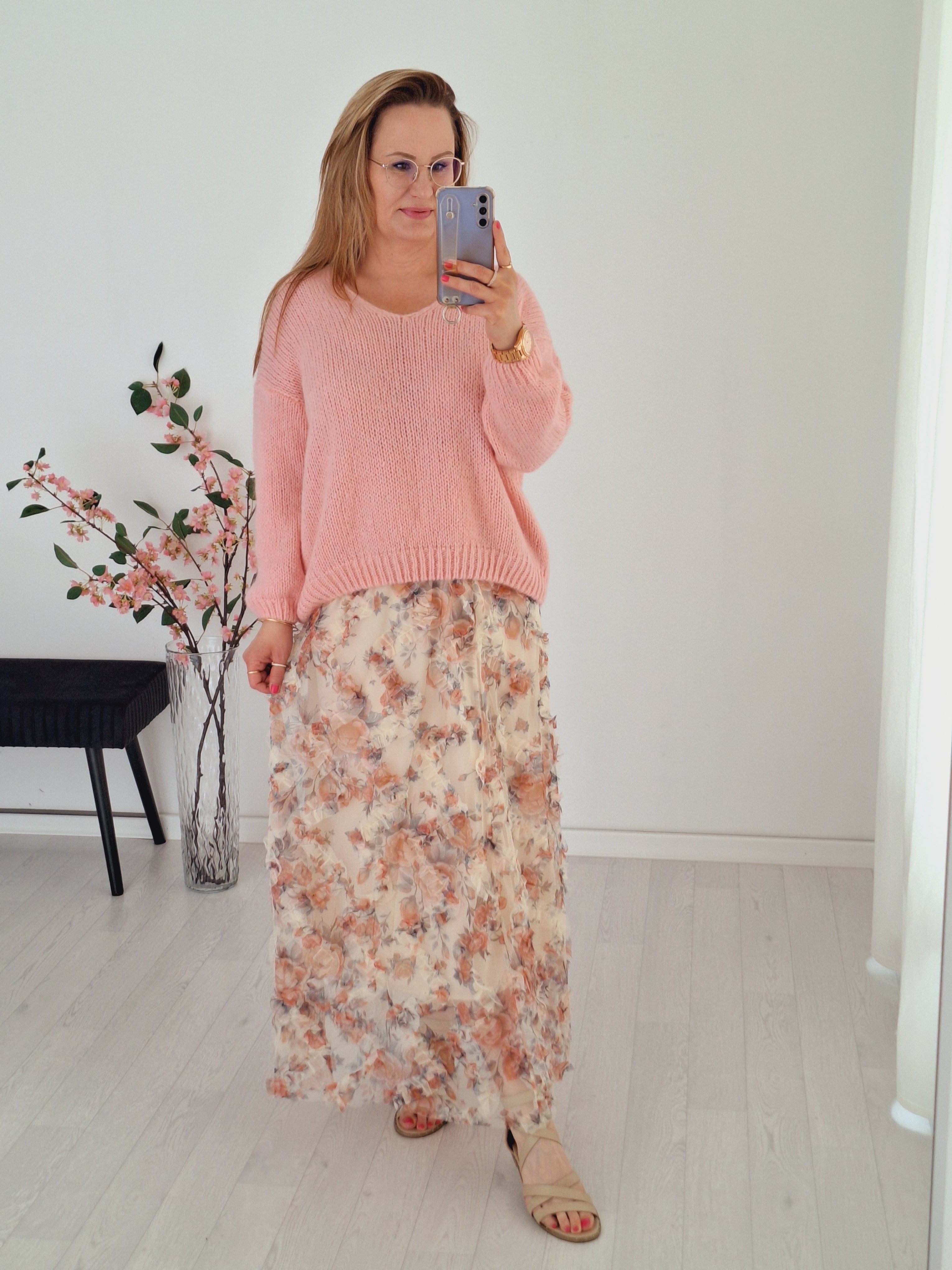 Strick Pullover Rose