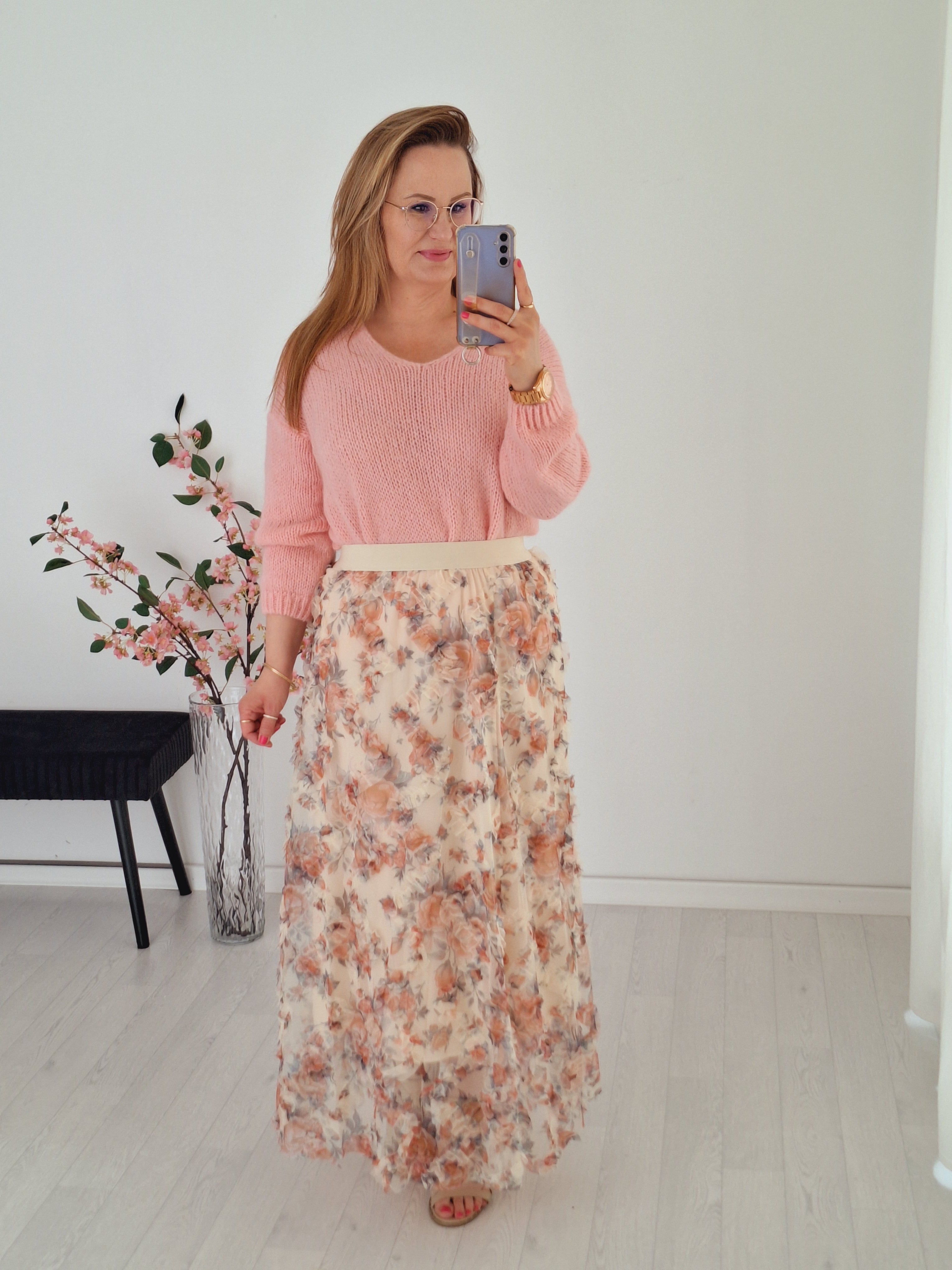 Strick Pullover Rose