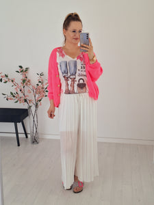 Strick Cardigan Millie Neon Pink