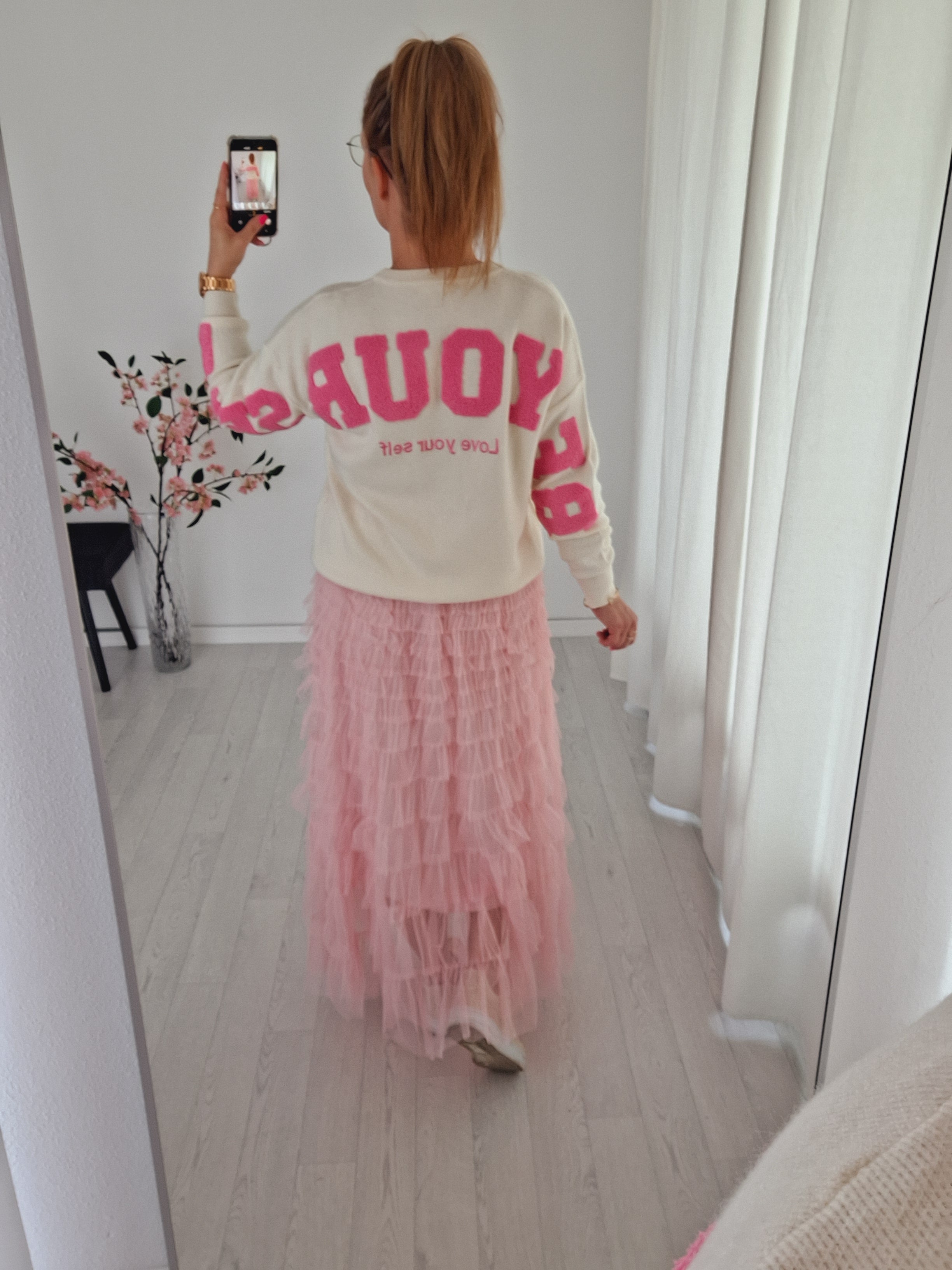 Feinstrick Pullover Be Your Self Pink