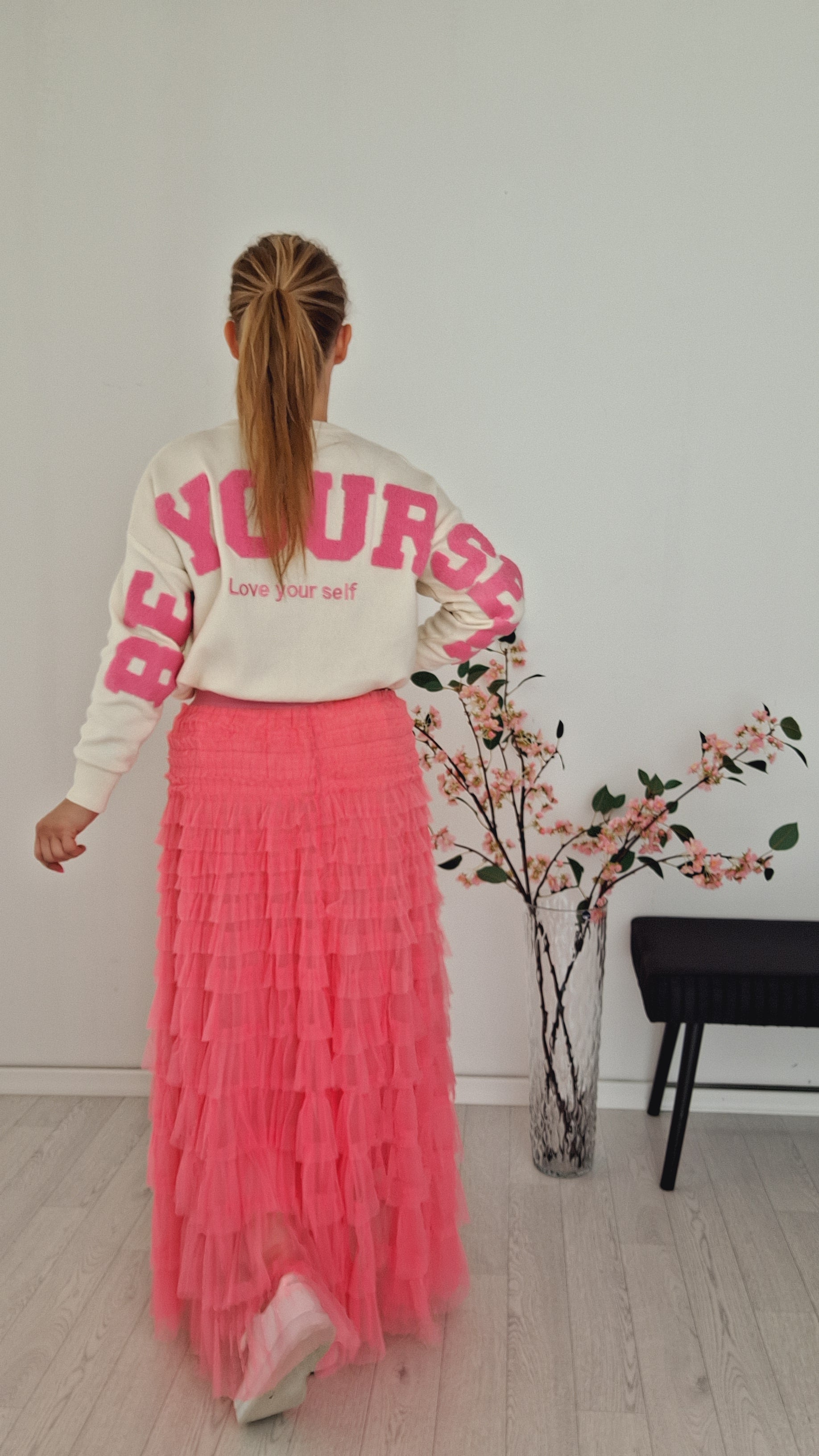 Feinstrick Pullover Be Your Self Pink