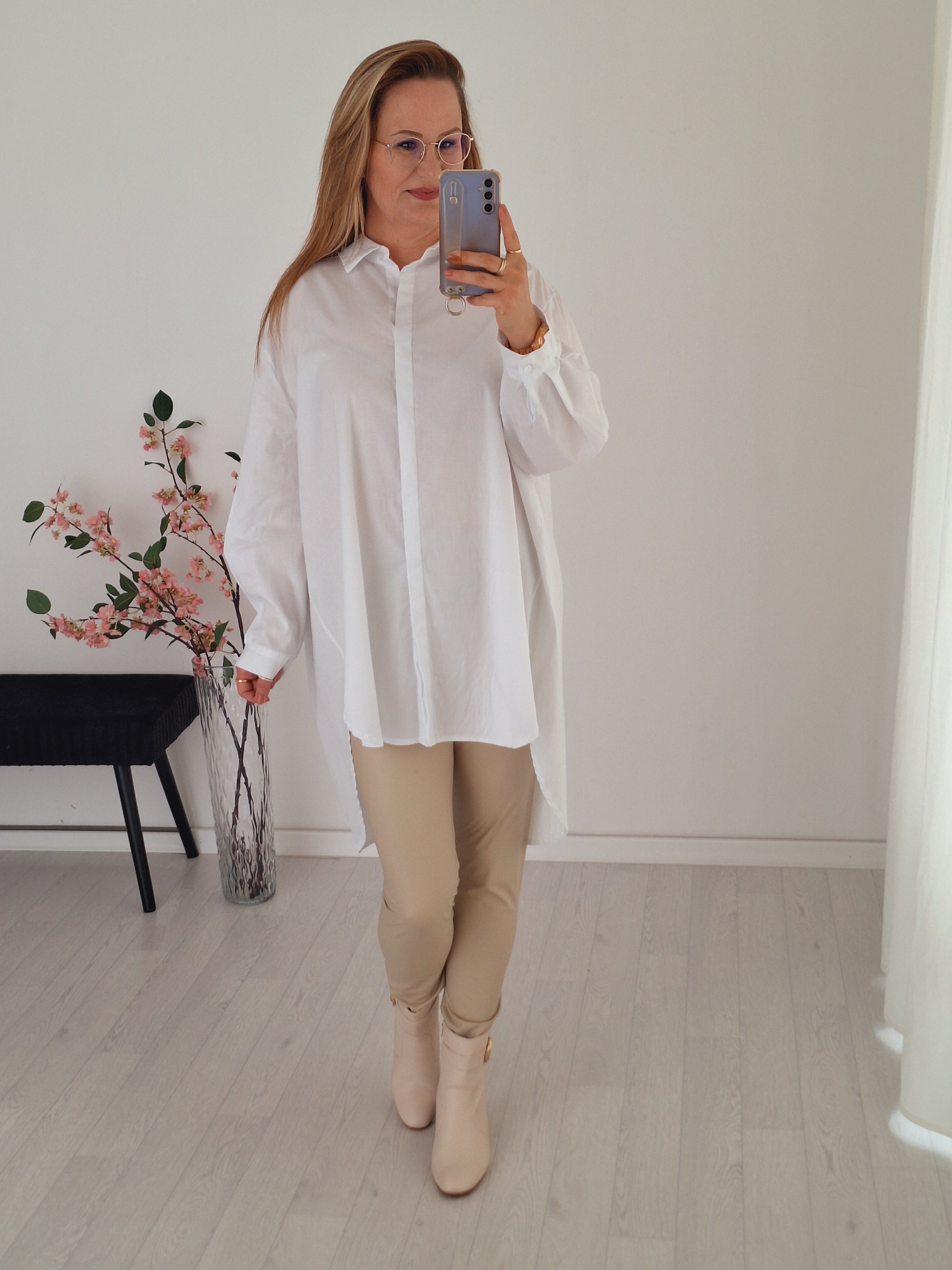 Oversize Bluse weiß