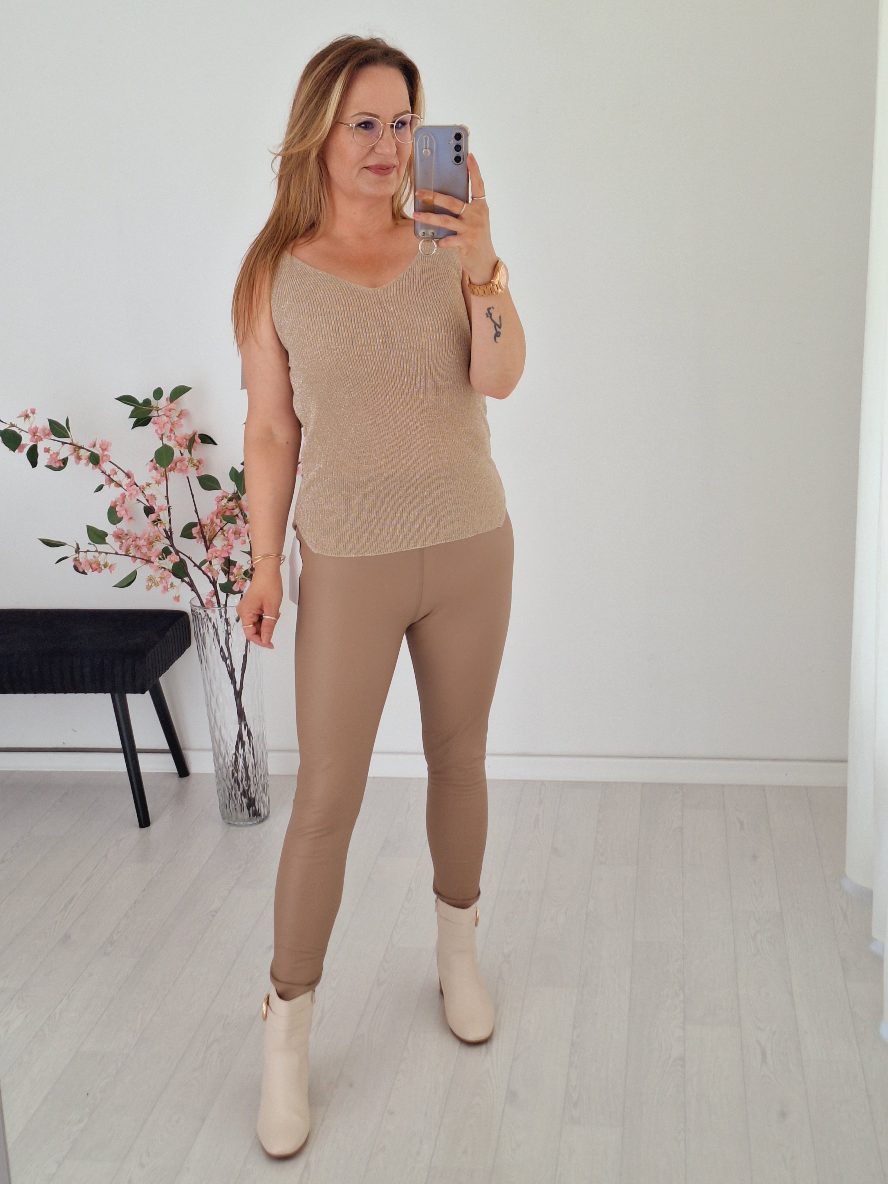 High waist Leggins Beige (ver. Größen)