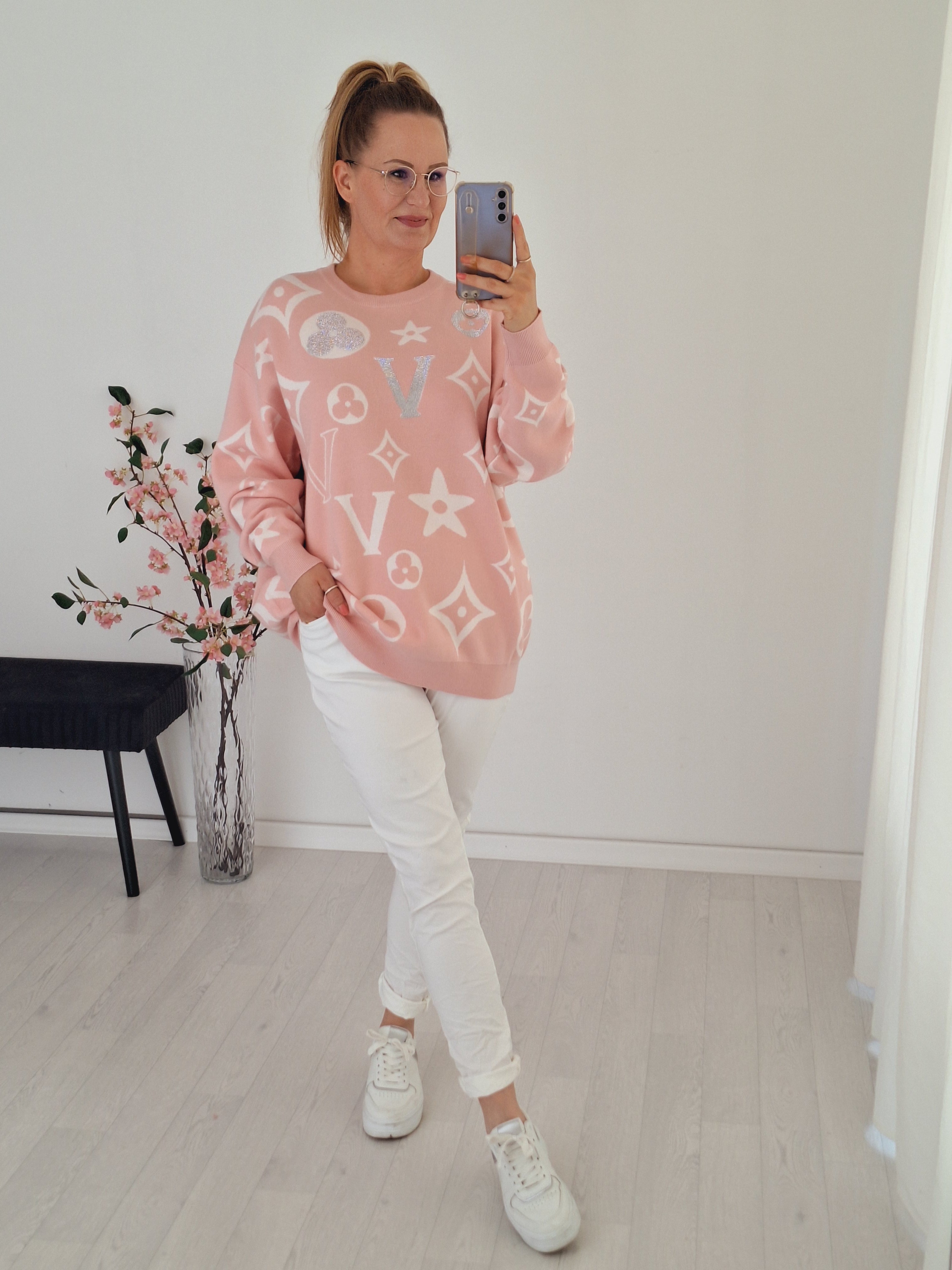 Feinstrick Pullover Veronika Rosa