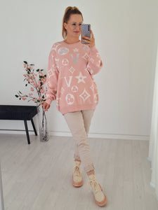 Feinstrick Pullover Veronika Rosa