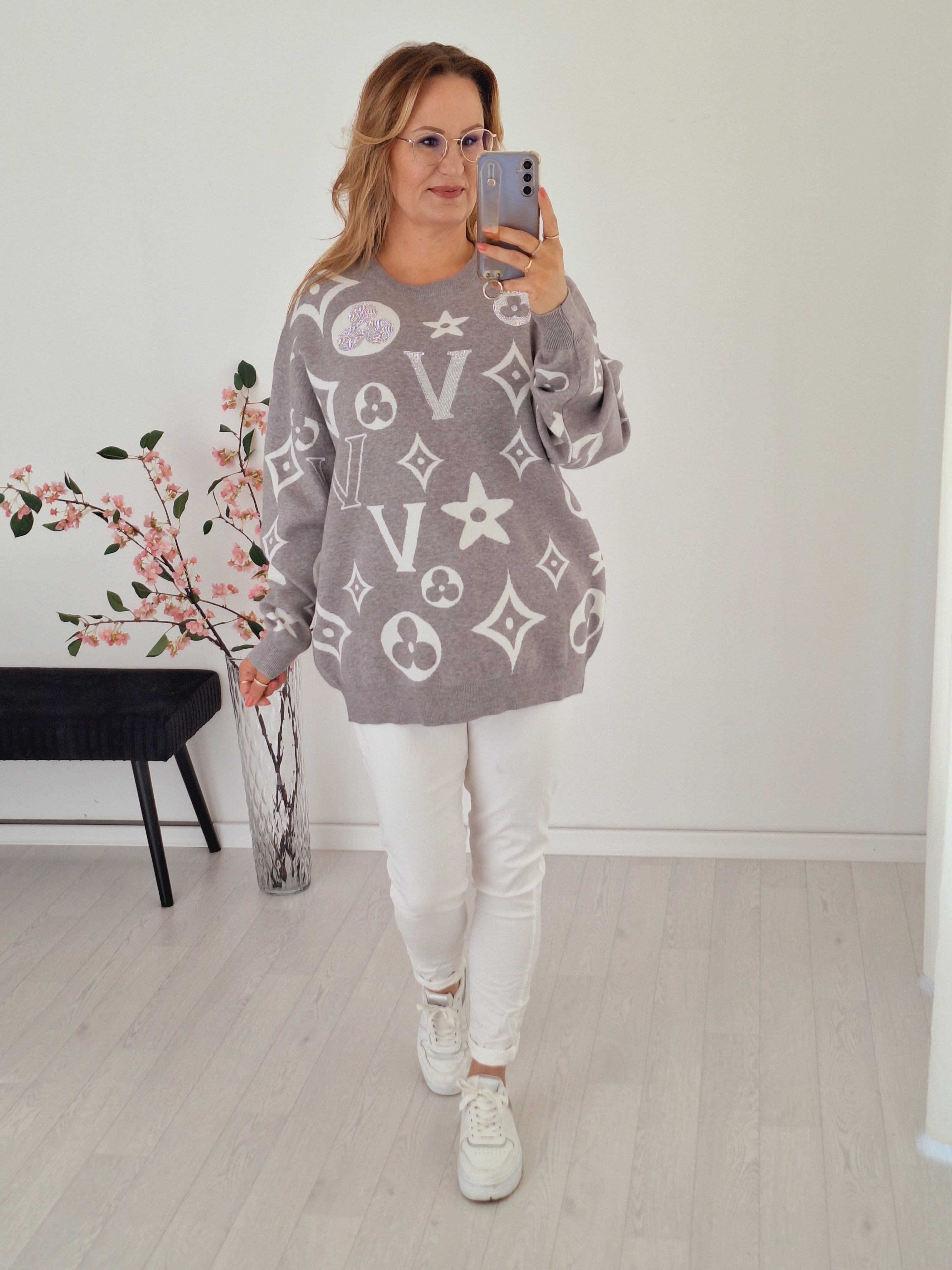 Feinstrick Pullover Veronika Grau