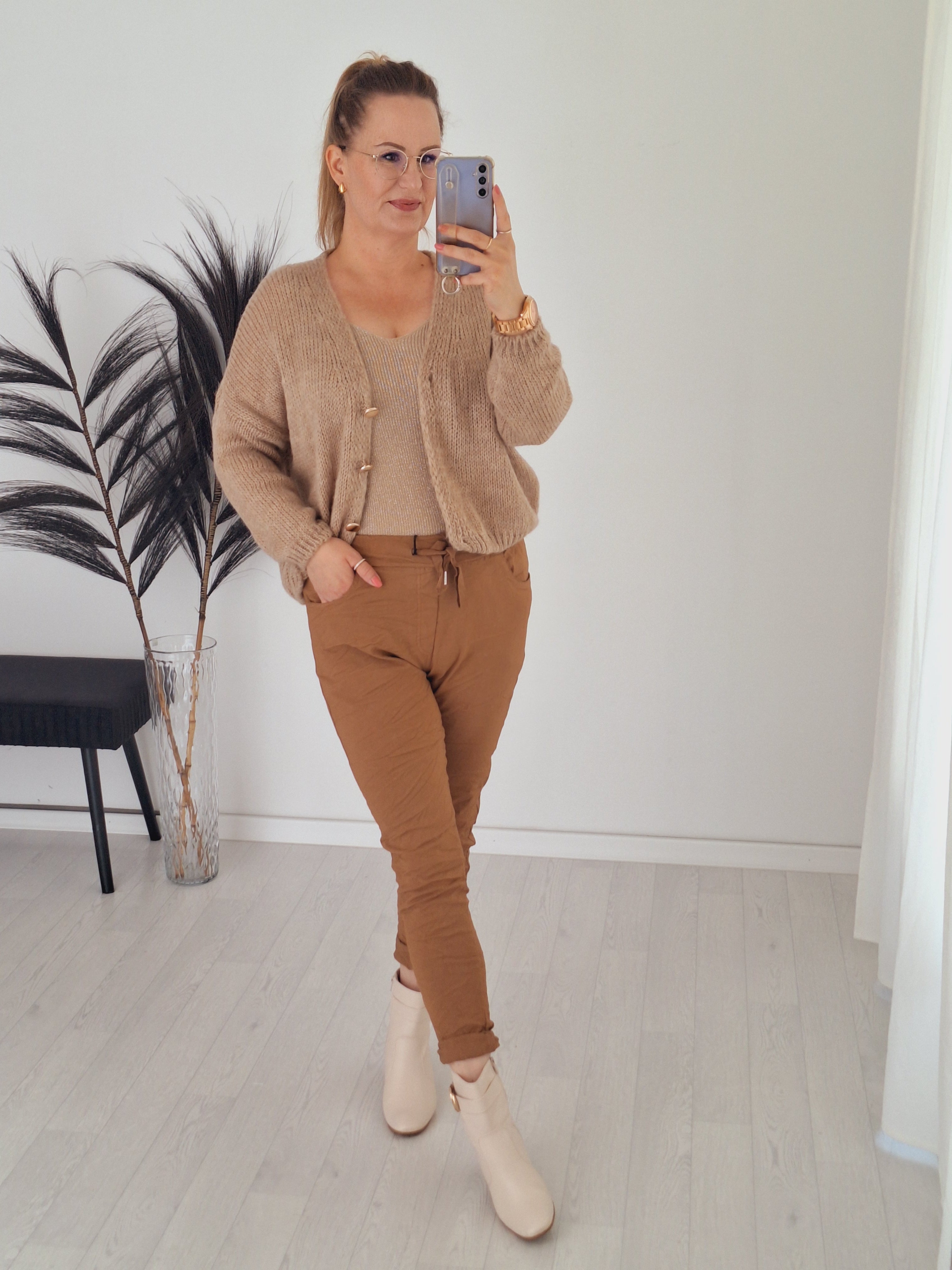 Strick Cardigan Millie Camel