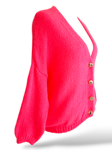 Strick Cardigan Millie Neon Pink