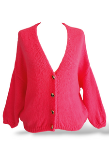 Strick Cardigan Millie Neon Pink