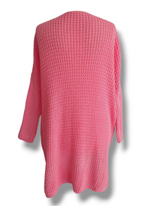 Oversize Strick Pullover Rosa