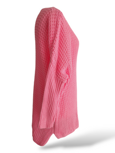 Oversize Strick Pullover Rosa