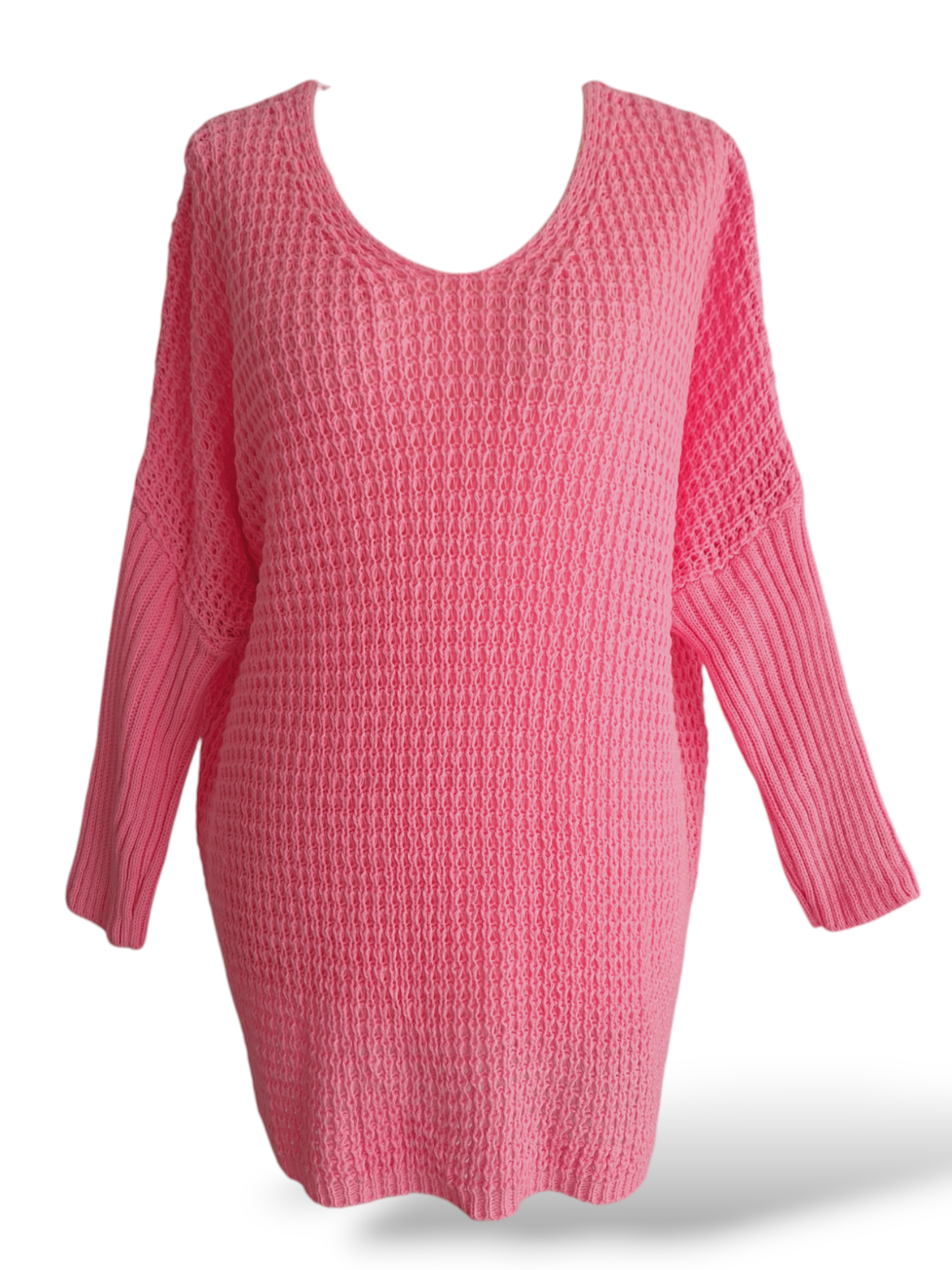 Oversize Strick Pullover Rosa