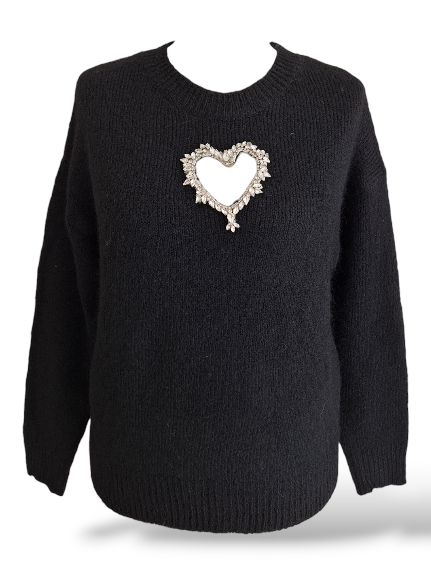 Strick Pullover Diamant Schwarz