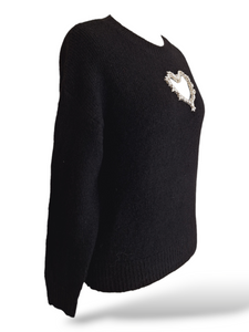 Strick Pullover Diamant Schwarz