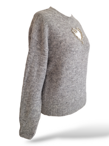 Strick Pullover Diamant Grau