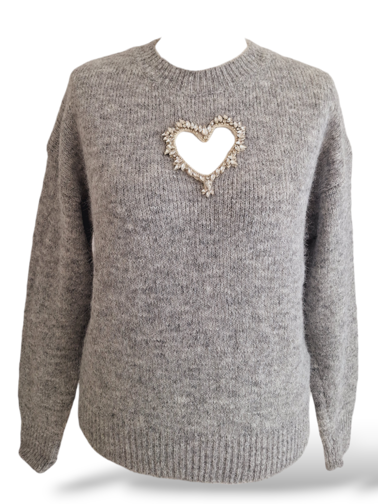 Strick Pullover Diamant Grau