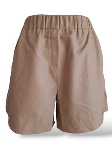 High Waist Leder Short Beige (ver. Größen)