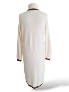 Rolkragen Pullover Kleid Eleanor Creme