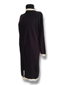 Rollkragen Pullover Kleid Eleanor Schwarz