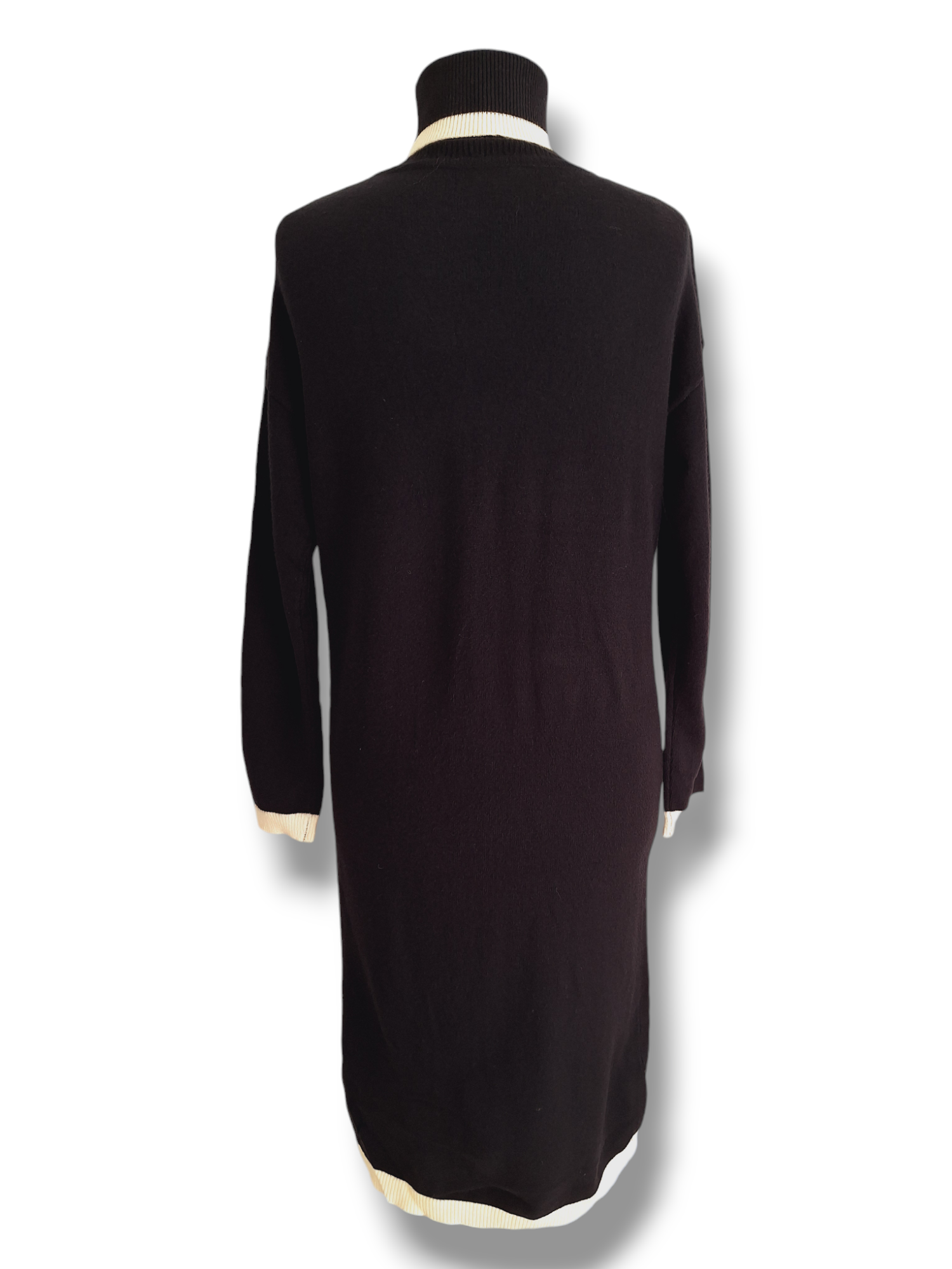 Rollkragen Pullover Kleid Eleanor Schwarz