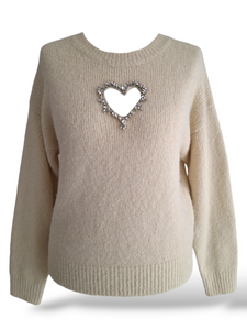 Strick Pullover Diamant Creme