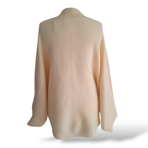 Oversize Vokuhila Strickpullover Creme