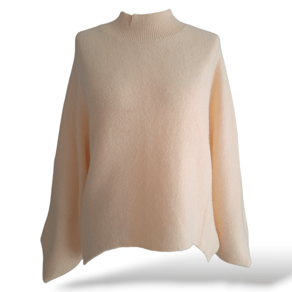 Oversize Vokuhila Strickpullover Creme - Your Style