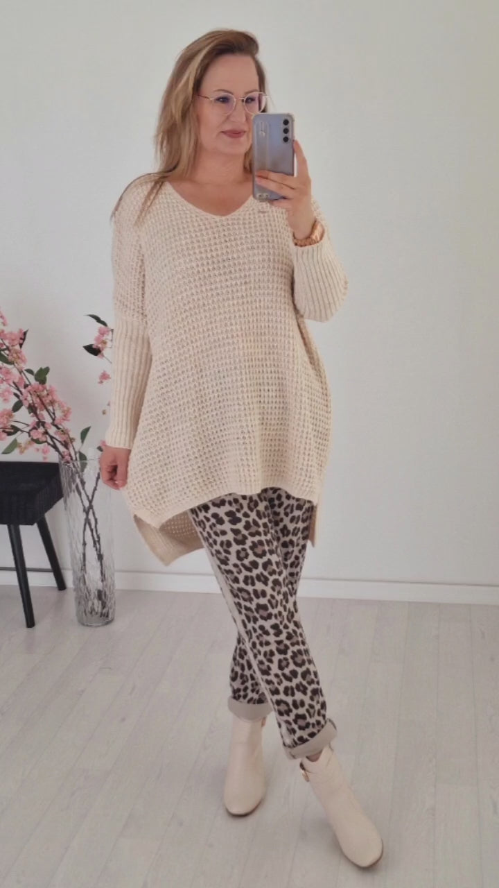 Oversize Strick Pullover Creme