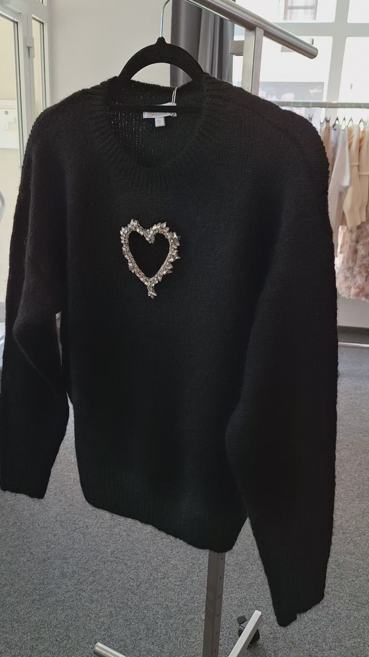 Strick Pullover Diamant Schwarz