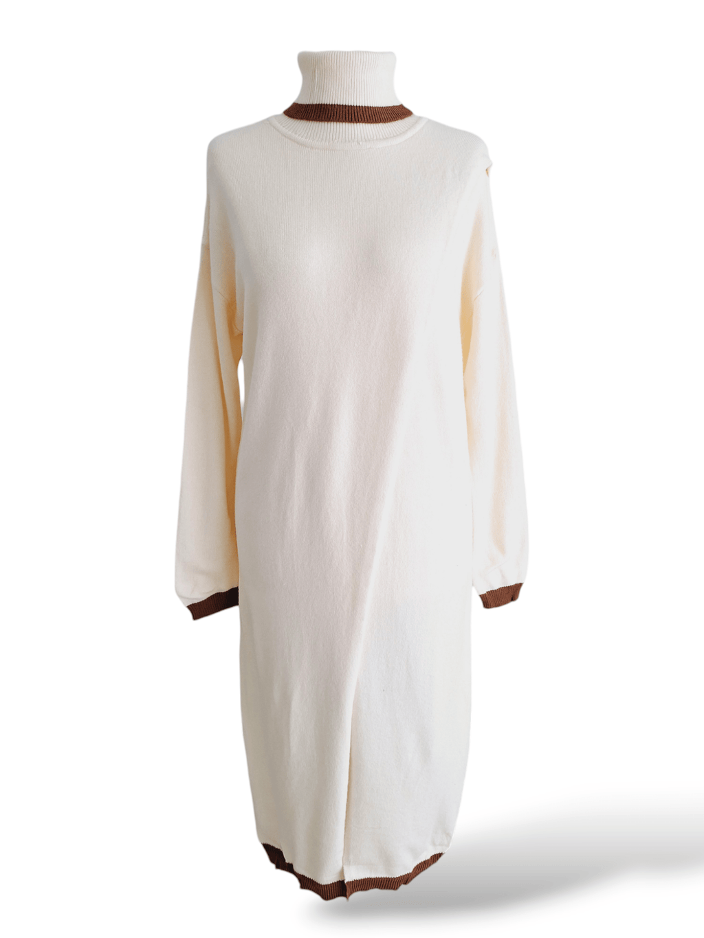 Rolkragen Pullover Kleid Eleanor Creme - Your Style