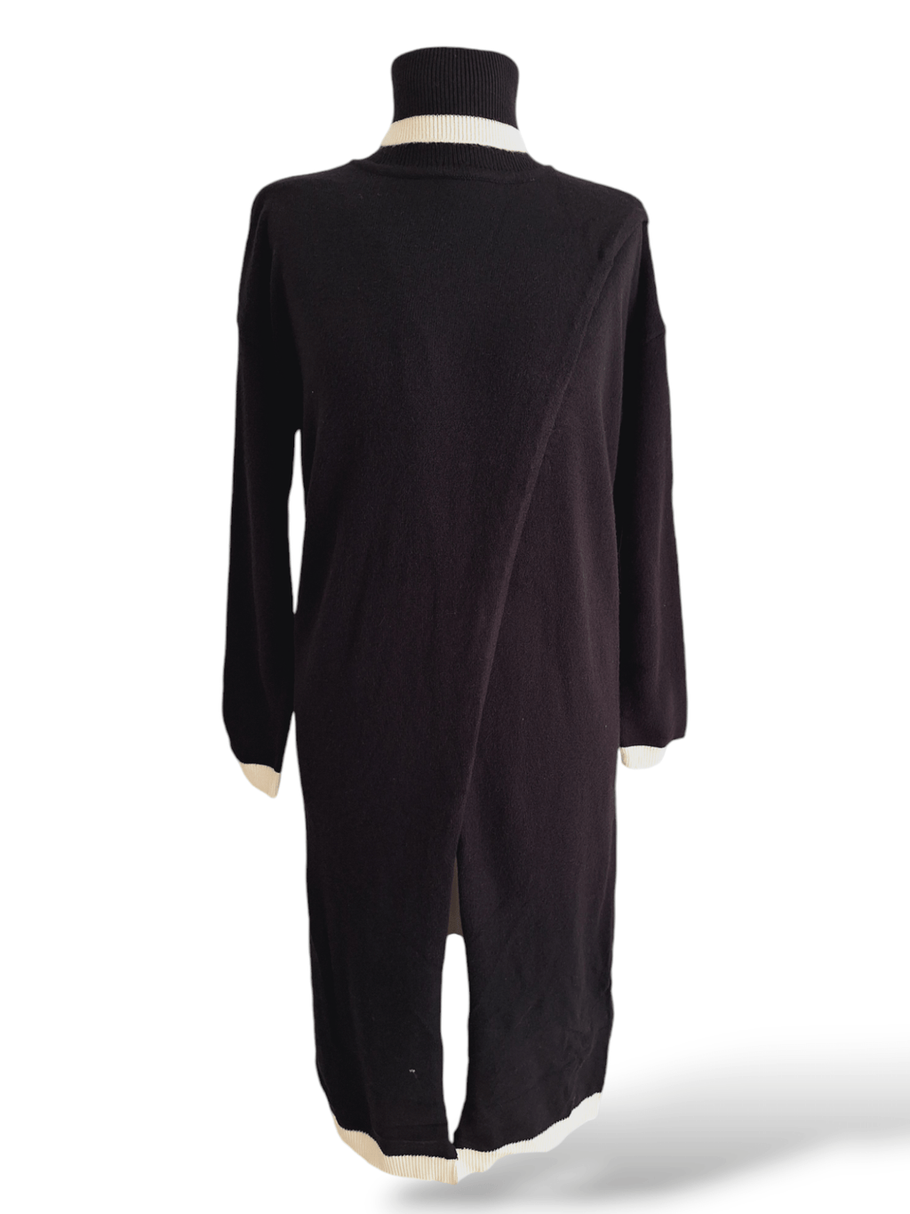 Rollkragen Pullover Kleid Eleanor Schwarz - Your Style